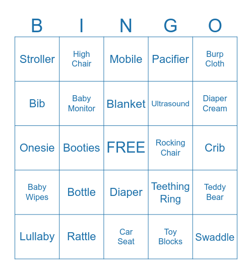 Baby Bingo Card