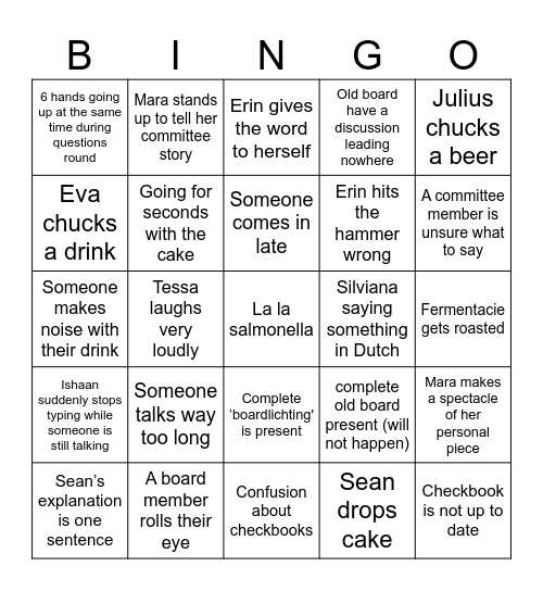 NA GMM Bingo Card
