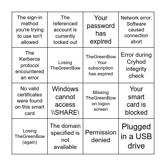 BINGO Card