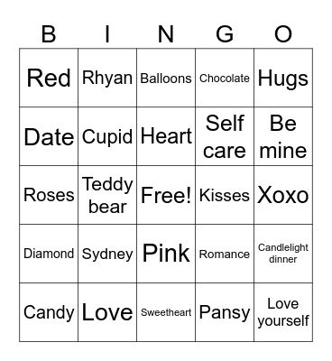 Valentine’s Bingo Card
