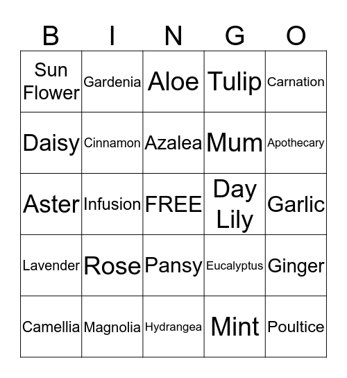 PLANT BINGO Card