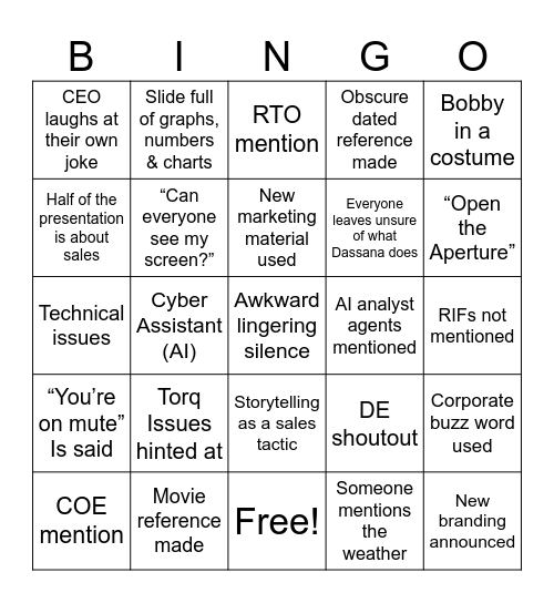 CKO ‘25 Bingo Card