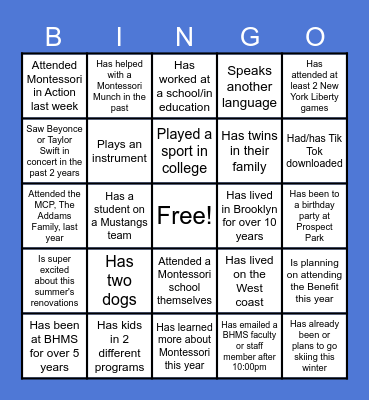 Find Someone Who... Bingo Card