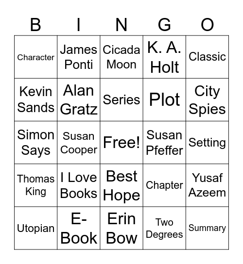 Battle of the Books Bingo Card