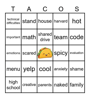 Taco Bingo Card