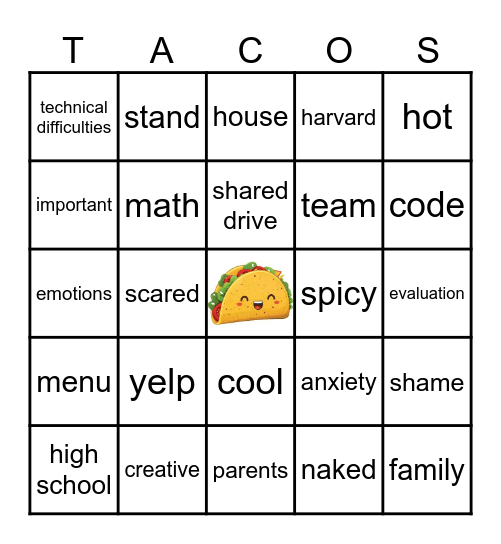 Taco Bingo Card