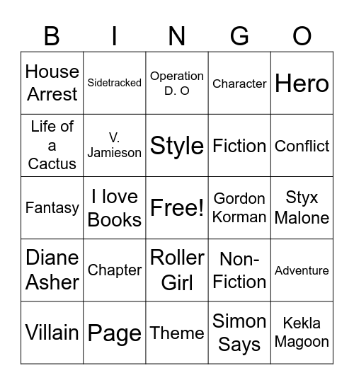 Battle of the Books Bingo Card