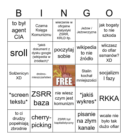 William Okham BINGO Card