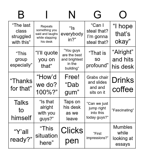 Heuertz BINGO Card
