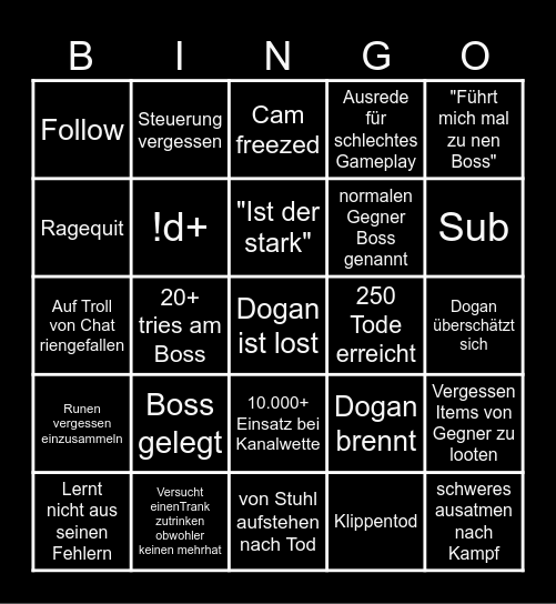 Dogan Elden Ring Bingo Card