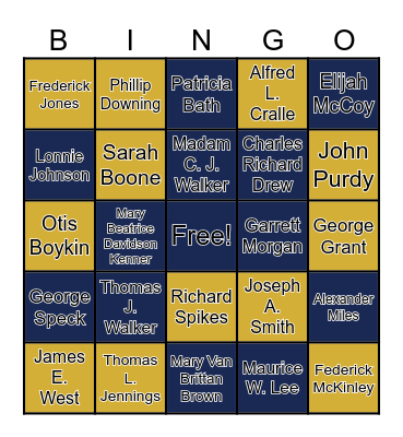 Black Inventions Bingo Card