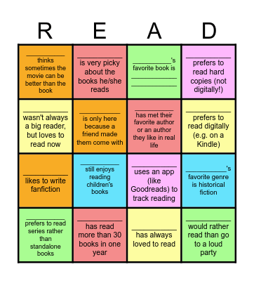 Bookish Bingo - Getting to Know You Bingo Card