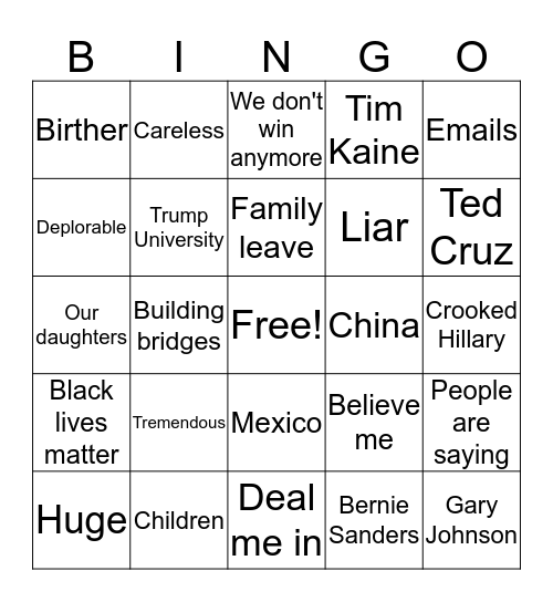 Penn Dems Presents: Bingo Card