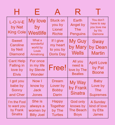 Valentine Bingo Card