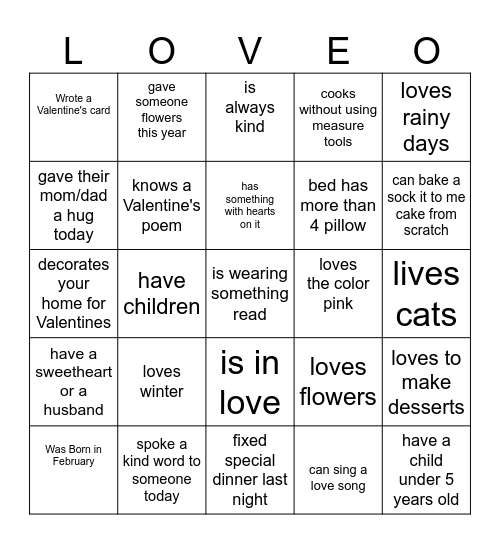 Find someone who Bingo Card