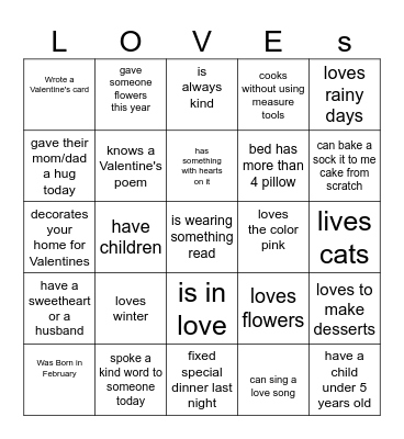 Find someone who Bingo Card