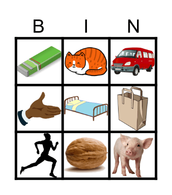 CVC Pictures Bingo Card