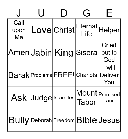 Bible Bingo Card