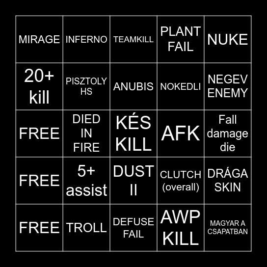 CSINGO Bingo Card