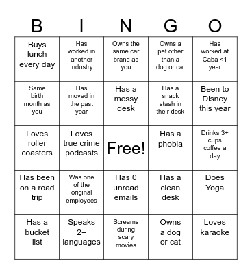 CMR BINGO Card