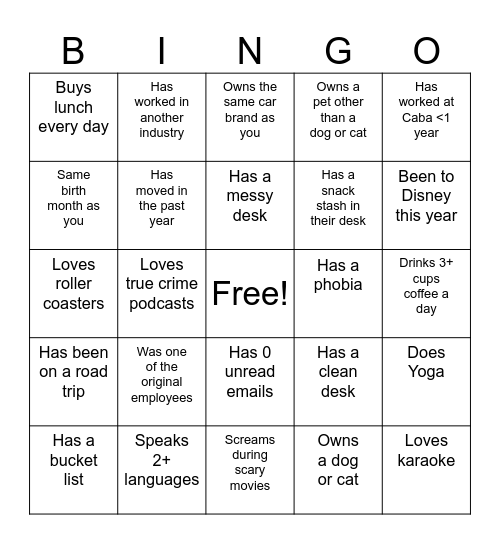 CMR BINGO Card