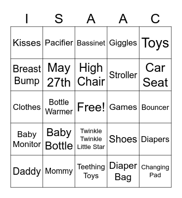 BABY SHOWER BINGO Card