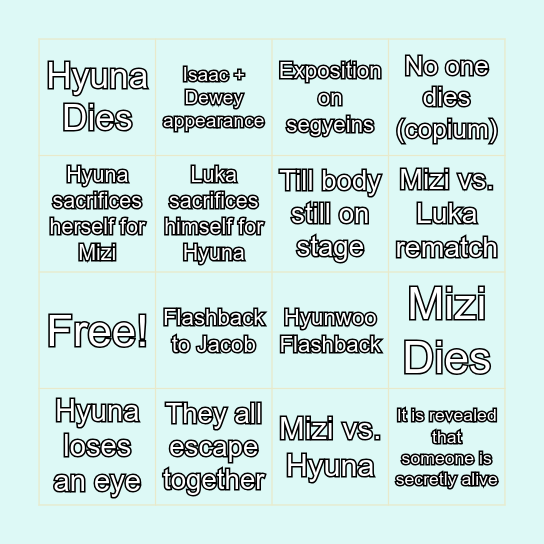 Alien Stage Wiege Bingo! Bingo Card