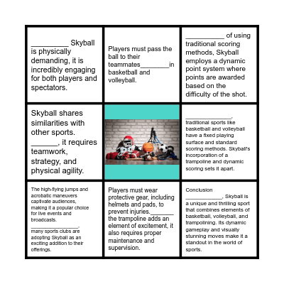 REPORT SENTENCE AND LINKERS BINGO Card