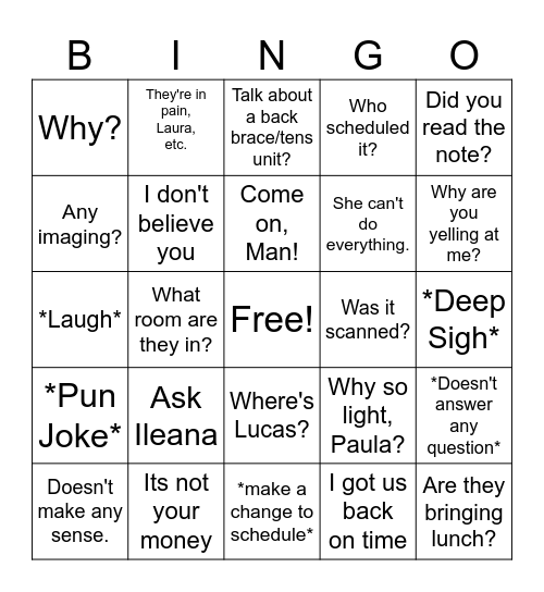 SPCSA Bingo Card