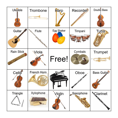Instrument Bingo Card