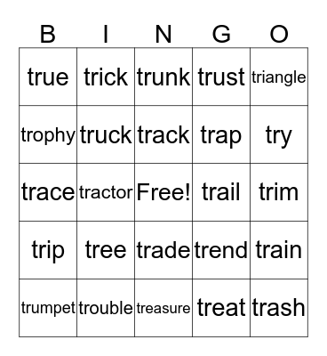 Tr Bingo Card