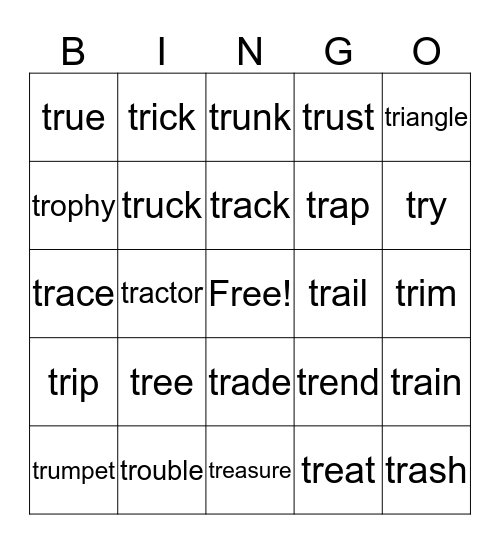 Tr Bingo Card