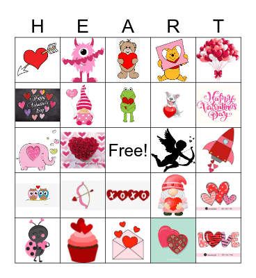 Valentines Day Bingo Card