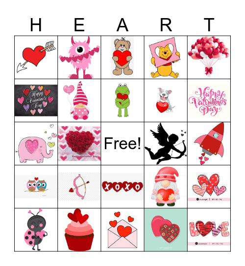 Valentines Day Bingo Card