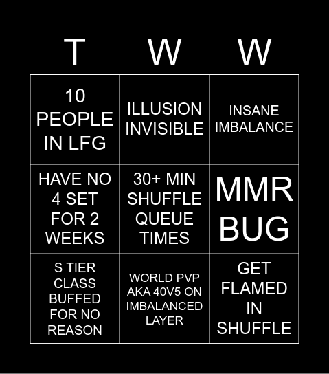 TWW S2 BINGO Card