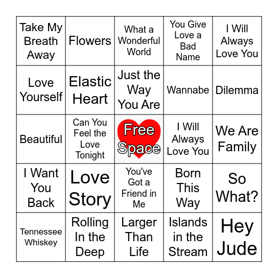 Valentine's Bingo Card