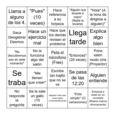 Diferencial Bingo Card