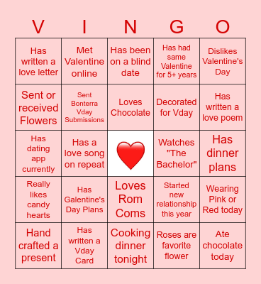 Customer Engagement Vday Bingo! Bingo Card