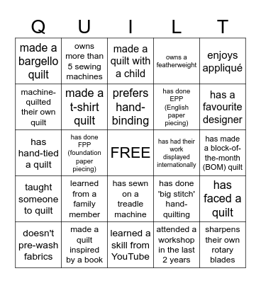 Find someone who... Bingo Card
