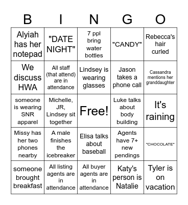 SNR FEBRUARY/VDAY BINGO Card