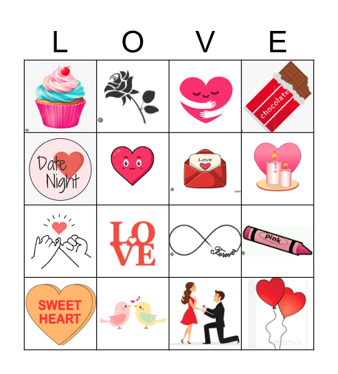 Happy Valentines Day Bingo Card
