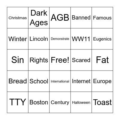 ASL BINGO Card