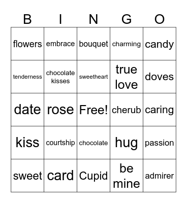 Valentine's Day Bingo Card