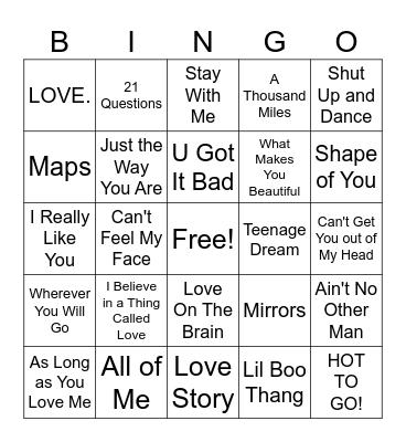 Lovely Pop Bingo Card