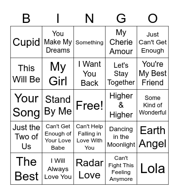Classic Kind of Love Bingo Card