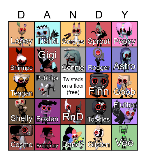 Dandy's World Bingo Card