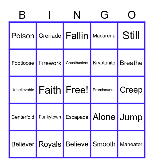 One Word Wonders Bingo Card
