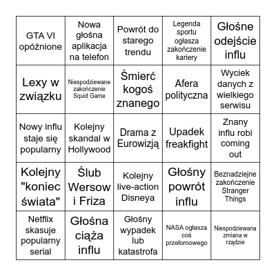 2025 Bingo Card