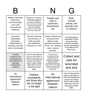 IHL Bingo Card