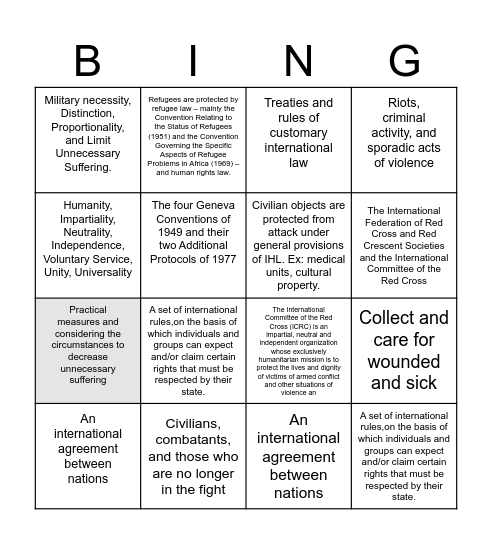 IHL Bingo Card